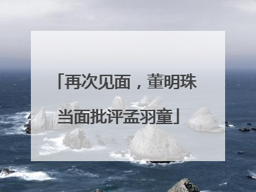 再次见面，董明珠当面批评孟羽童