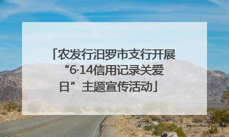 农发行汨罗市支行开展“6·14信用记录关爱日”主题宣传活动