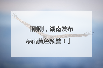 刚刚，湖南发布暴雨黄色预警！