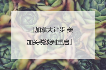 加拿大让步 美加关税谈判重启