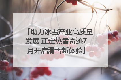 助力冰雪产业高质量发展 正定热雪奇迹7月开启滑雪新体验