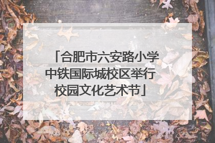 合肥市六安路小学中铁国际城校区举行校园文化艺术节