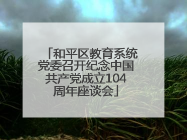 和平区教育系统党委召开纪念中国共产党成立104周年座谈会