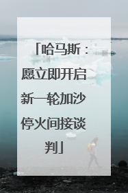 哈马斯：愿立即开启新一轮加沙停火间接谈判
