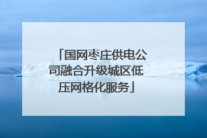 国网枣庄供电公司融合升级城区低压网格化服务