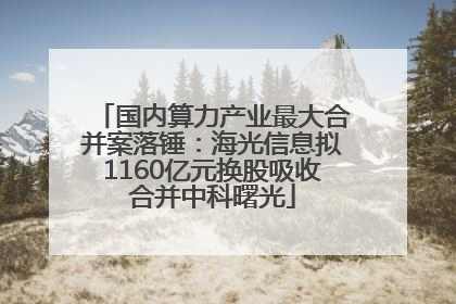 国内算力产业最大合并案落锤：海光信息拟1160亿元换股吸收合并中科曙光