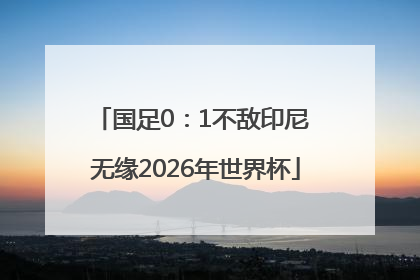 国足0:1不敌印尼 无缘2026年世界杯