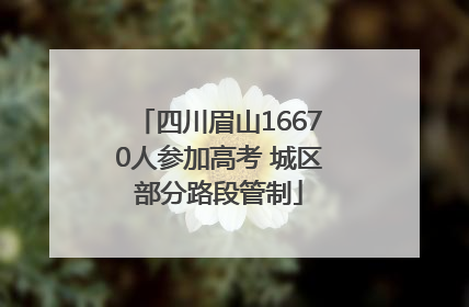 四川眉山16670人参加高考 城区部分路段管制