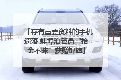 存有重要资料的手机遗落 蚌埠泊管员“拾金不昧”获赠锦旗