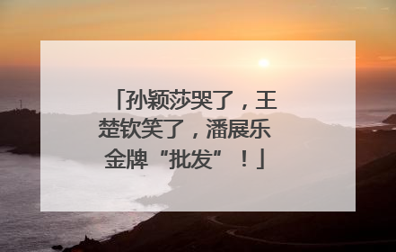 孙颖莎哭了，王楚钦笑了，潘展乐金牌“批发”！