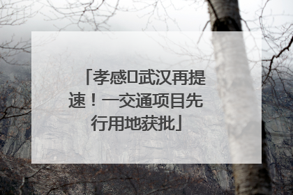 孝感⇋武汉再提速！一交通项目先行用地获批