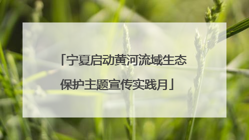 宁夏启动黄河流域生态保护主题宣传实践月