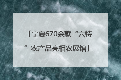 宁夏670余款“六特”农产品亮相农展馆