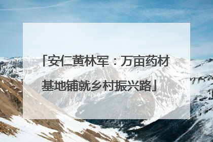 安仁黄林军：万亩药材基地铺就乡村振兴路
