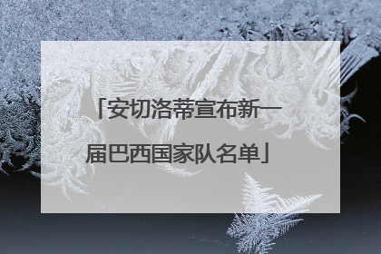 安切洛蒂宣布新一届巴西国家队名单