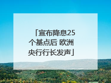 宣布降息25个基点后 欧洲央行行长发声