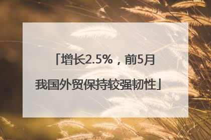 增长2.5%，前5月我国外贸保持较强韧性