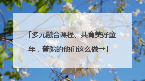 多元融合课程、共育美好童年，普陀的他们这么做→