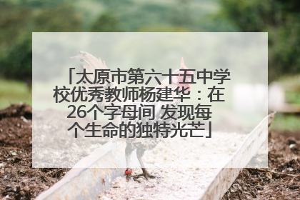 太原市第六十五中学校优秀教师杨建华：在26个字母间 发现每个生命的独特光芒