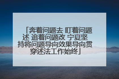 奔着问题去 盯着问题述 追着问题改 宁夏坚持将问题导向效果导向贯穿述法工作始终