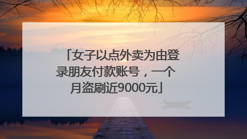 女子以点外卖为由登录朋友付款账号，一个月盗刷近9000元