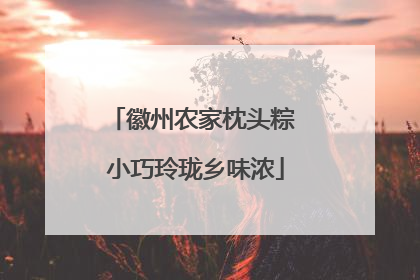 徽州农家枕头粽 小巧玲珑乡味浓