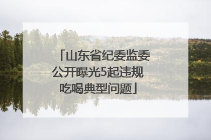 山东省纪委监委公开曝光5起违规吃喝典型问题