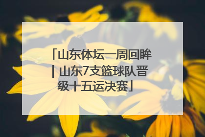山东体坛一周回眸｜山东7支篮球队晋级十五运决赛