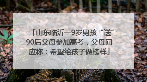 山东临沂一9岁男孩“送”90后父母参加高考，父母回应称：希望给孩子做榜样
