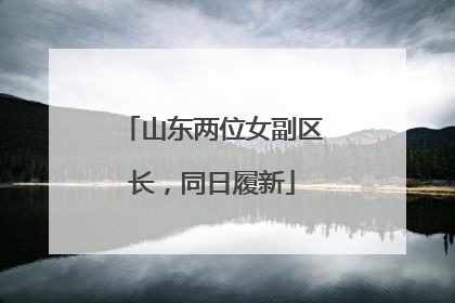 山东两位女副区长，同日履新