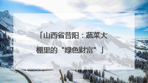 山西省昔阳：蔬菜大棚里的“绿色财富”