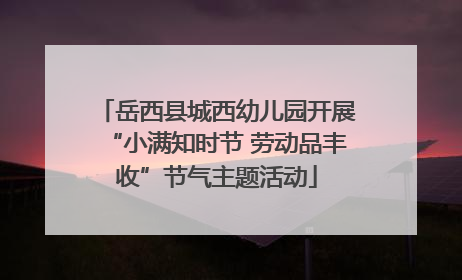 岳西县城西幼儿园开展“小满知时节 劳动品丰收”节气主题活动