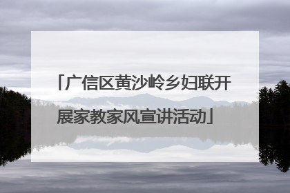 广信区黄沙岭乡妇联开展家教家风宣讲活动