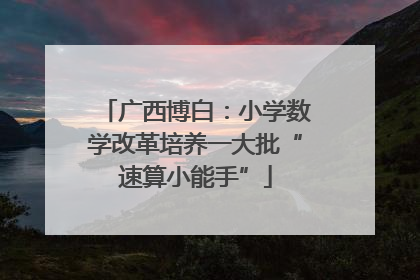 广西博白：小学数学改革培养一大批“速算小能手”