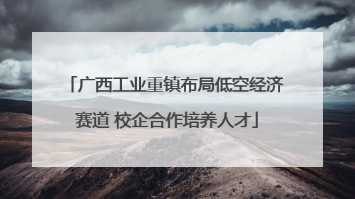 广西工业重镇布局低空经济赛道 校企合作培养人才