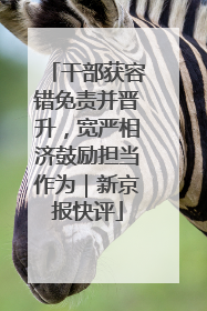 干部获容错免责并晋升，宽严相济鼓励担当作为｜新京报快评