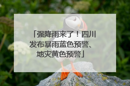 强降雨来了！四川发布暴雨蓝色预警、地灾黄色预警