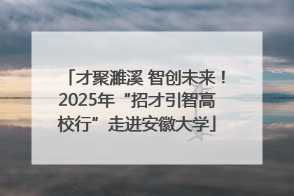 才聚濉溪 智创未来！2025年“招才引智高校行”走进安徽大学