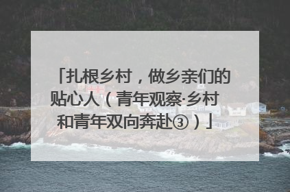 扎根乡村，做乡亲们的贴心人（青年观察·乡村和青年双向奔赴③）