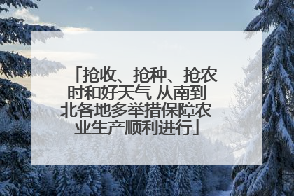 抢收、抢种、抢农时和好天气 从南到北各地多举措保障农业生产顺利进行
