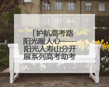 护航高考路 阳光暖人心——阳光人寿山分开展系列高考助考活动
