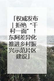权威发布｜拒绝“千村一面”！东阿差异化推进乡村振兴示范片区建设