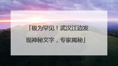 极为罕见！武汉江边发现神秘文字，专家揭秘