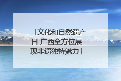 文化和自然遗产日 广西全方位展现非遗独特魅力