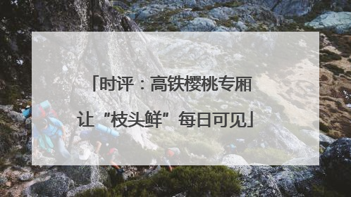 时评：高铁樱桃专厢 让“枝头鲜”每日可见