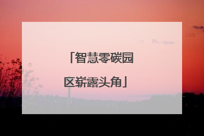 智慧零碳园区崭露头角