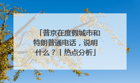 普京在度假城市和特朗普通电话，说明什么？丨热点分析