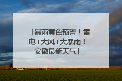暴雨黄色预警！雷电+大风+大暴雨！安徽最新天气