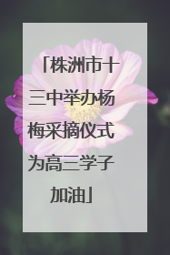 株洲市十三中举办杨梅采摘仪式为高三学子加油