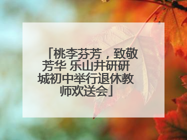 桃李芬芳，致敬芳华 乐山井研研城初中举行退休教师欢送会
